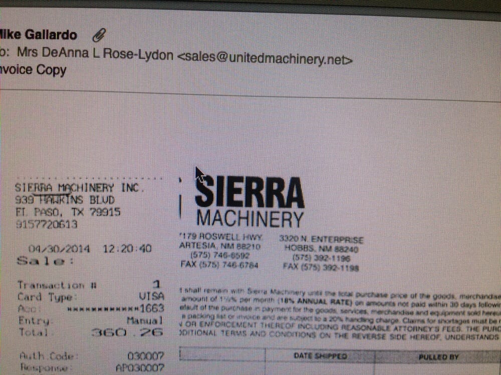 Photo of Sierra Machinery