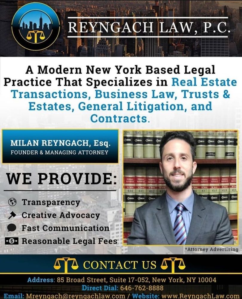 Photo of Reyngach Law A Modern New York Based Legal Practice