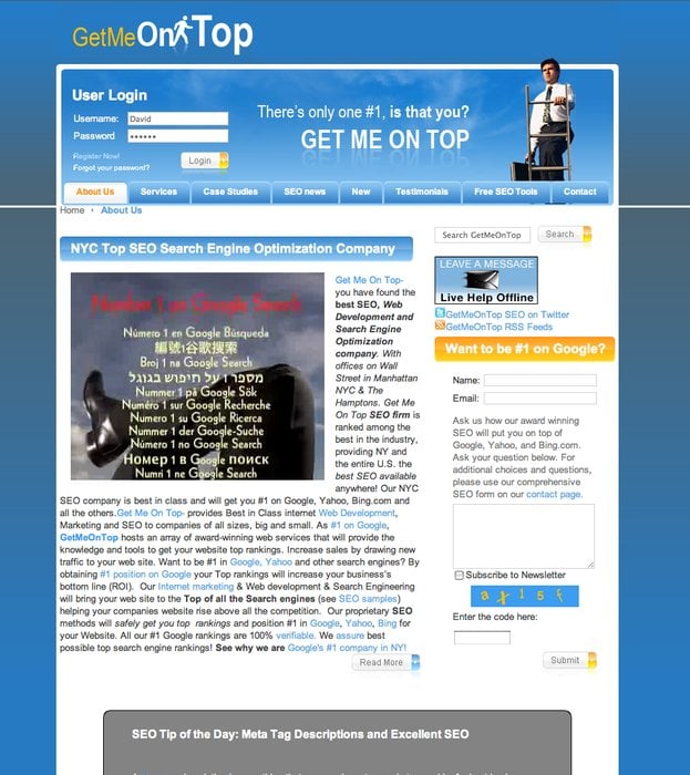 Photo of GetMeOnTop Website