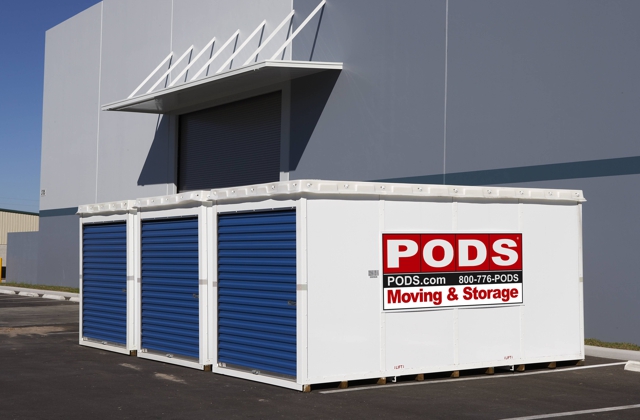 Photo of PODS one of our secure PODS storage centers with a secure storage option