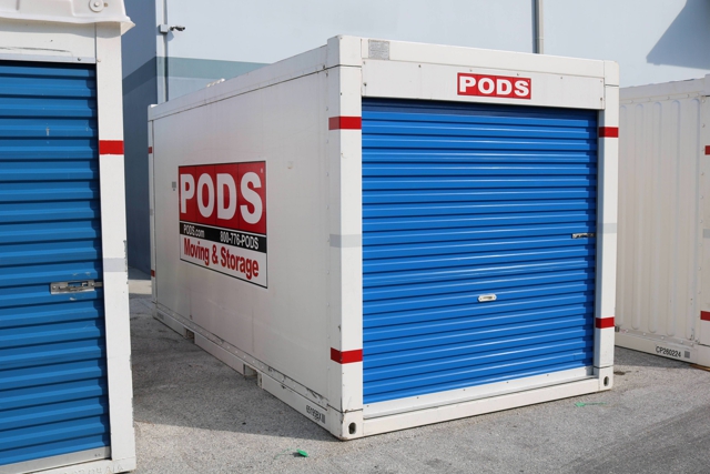 Photo of PODS one of our secure PODS storage centers with a secure storage option