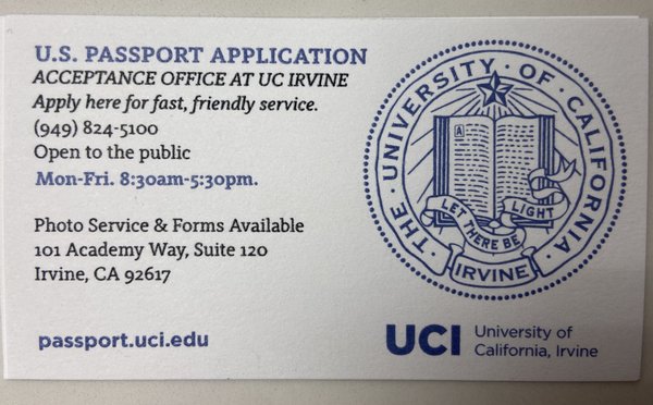 Photo of Passport Office At UC Irvine