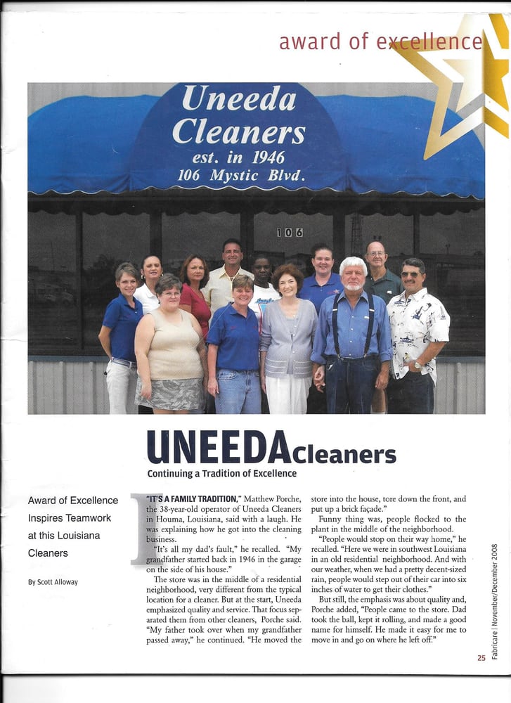 Photo of Uneeda Cleaners drycleaning and restoration