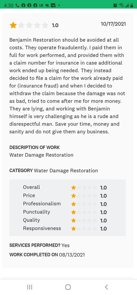 Photo of Benjamin Water Damage Restoration Service