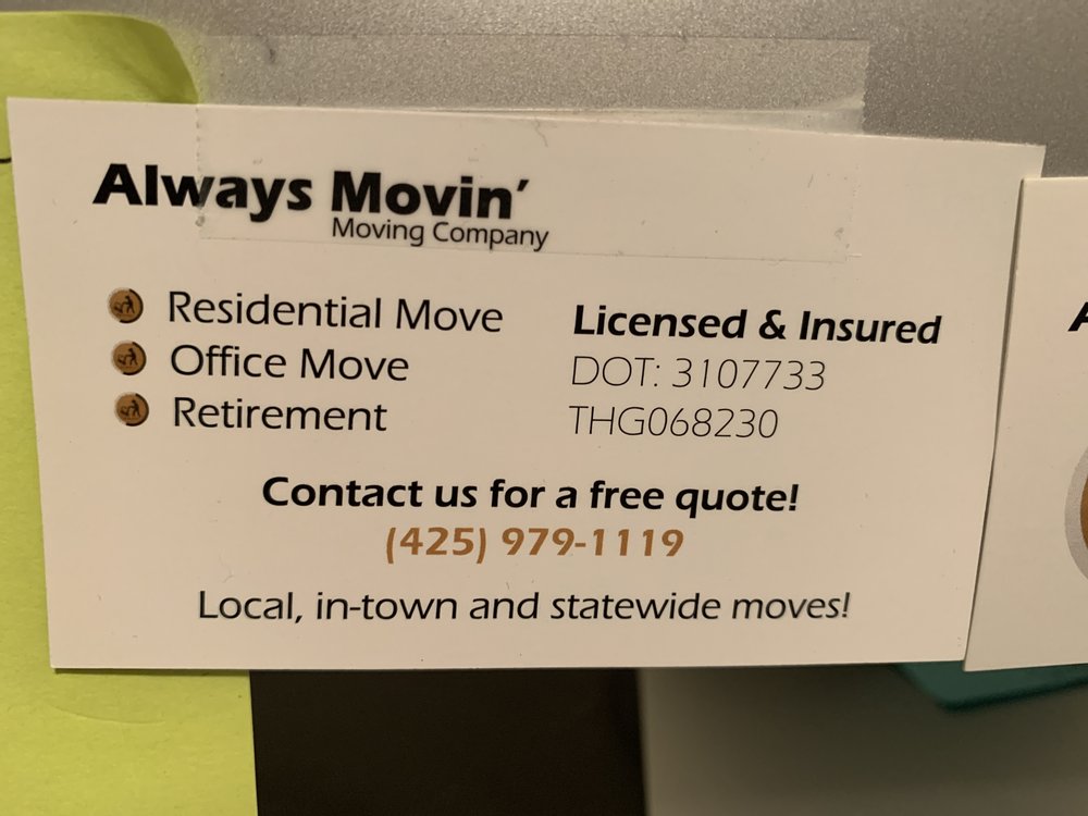 Photo of Always Movin' Moving Company