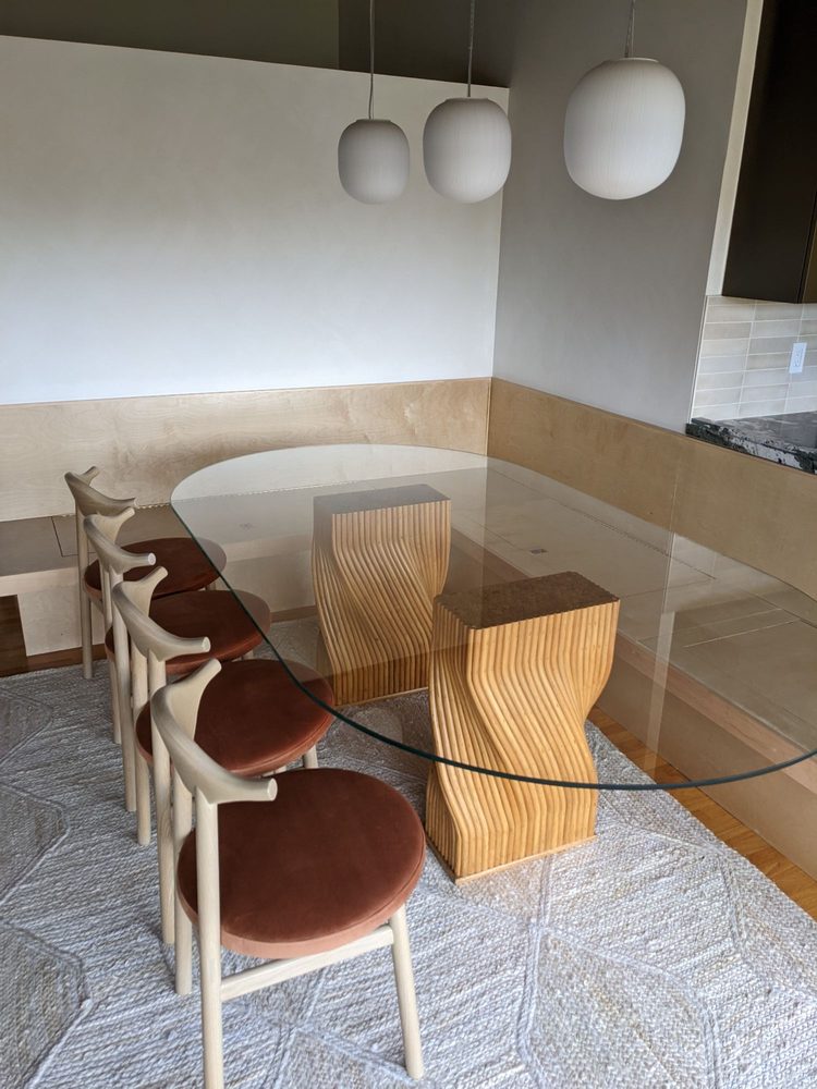 Photo of Artistic shower door glass railings