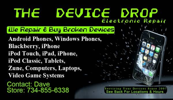 Photo of Device Drop Electronics iPhone Computer Tablet Repair