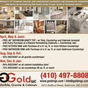 Photo of Gold Marble Granite & Cabinets