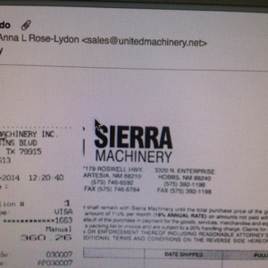 Photo of Sierra Machinery