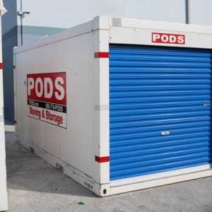 Photo of PODS one of our secure PODS storage centers with a secure storage option