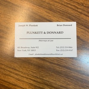 New York Plunkett And Donnard