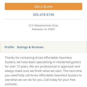 Photo of Arceos Affordable Seamless Gutters