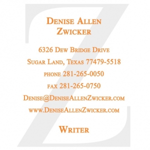 Sugar Land Denise Allen Zwicker, Freelance Writer