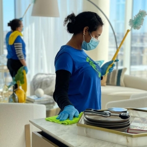 Photo of Blue and Green Cleaning