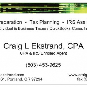 Photo of Craig L Ekstrand, CPA