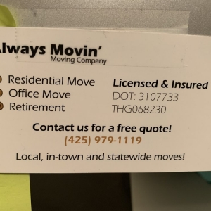 Photo of Always Movin' Moving Company