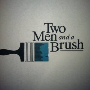 Photo of Two Men and A Brush Painting