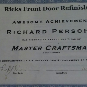 Photo of Persohn Front Door Refinishing