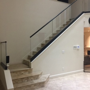 Photo of Artistic shower door glass railings