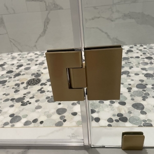 Photo of Artistic shower door glass railings
