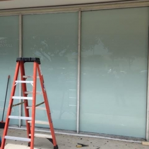 Photo of A Seel Glass and Board Up